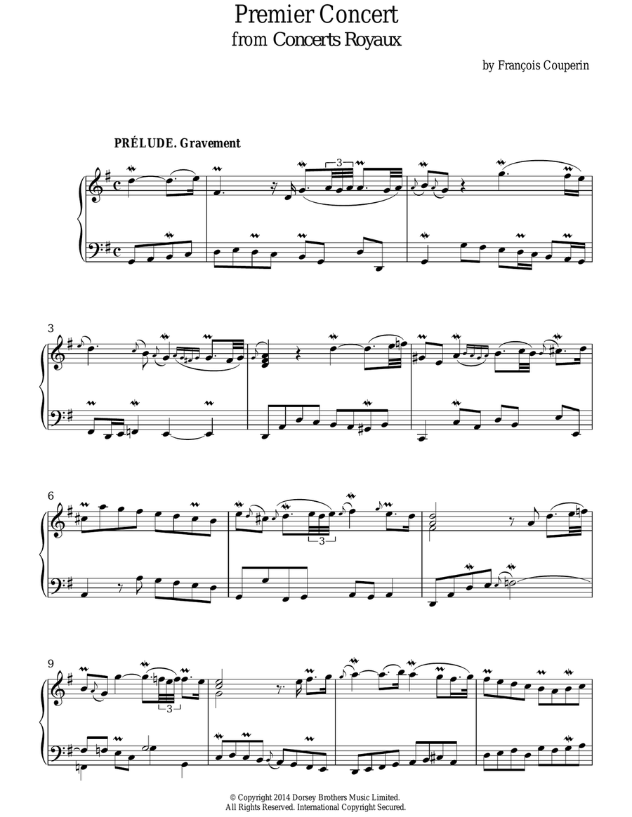 Premier Concert (Concerts Royaux) Piano Solo scores gallery preview page 1