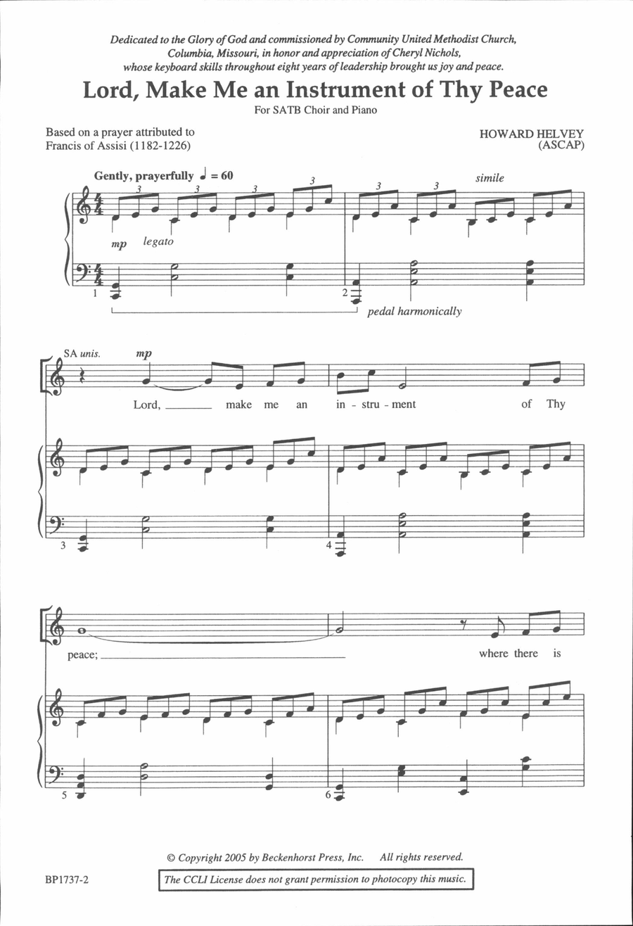 Lord, Make Me an Instrument of Thy Peace 4-Part scores gallery preview page 2