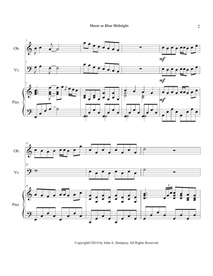 Moon at Blue Midnight (Trio for Oboe, Cello and Piano) Small Ensemble scores gallery preview page 6