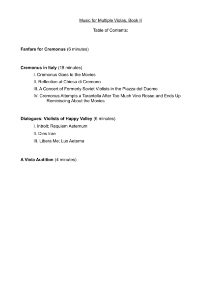 Music for Multiple Violas or Viola Quartet: Book 2
