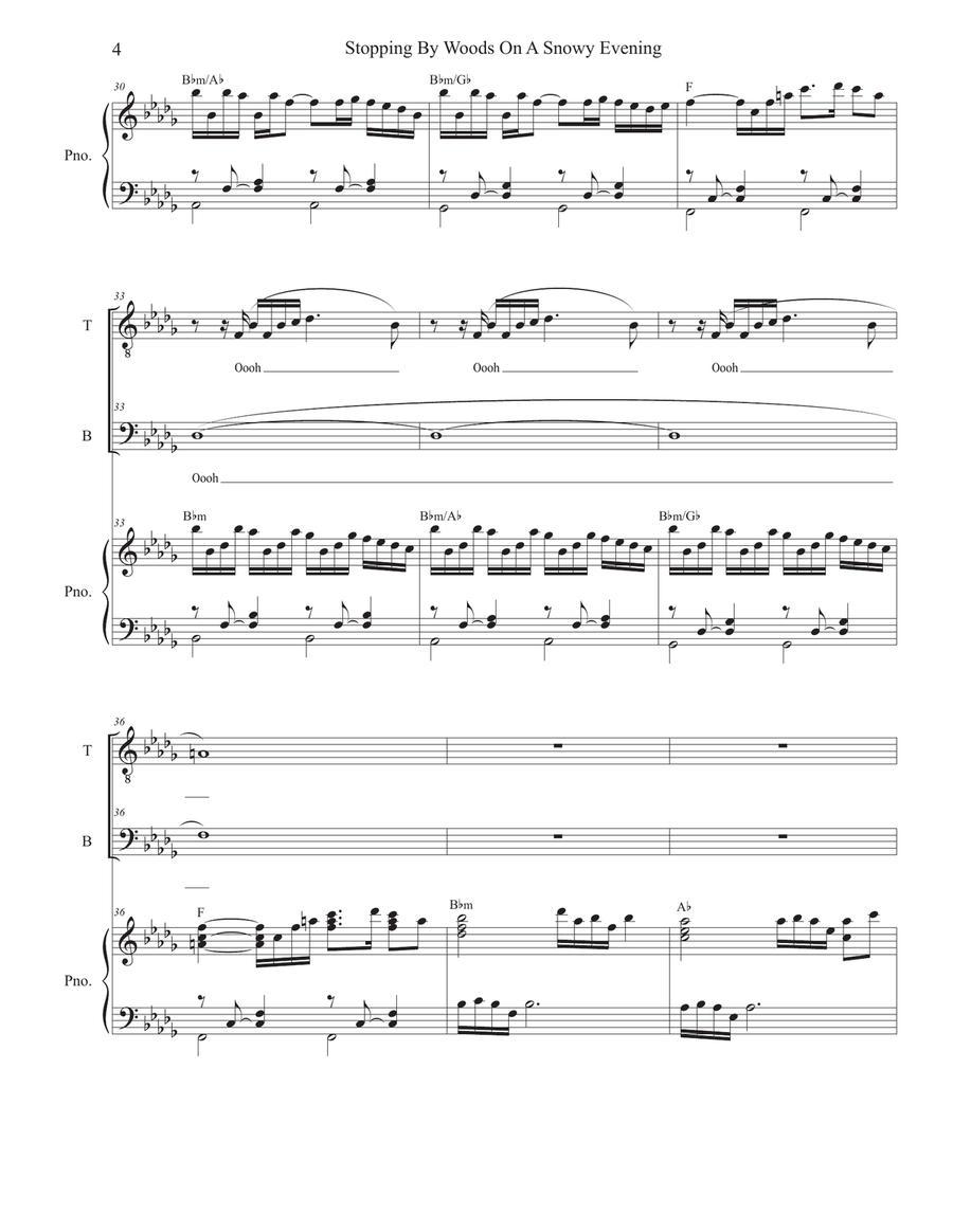 Stopping By Woods On A Snowy Evening (Duet for Tenor and Bass Solo) Tenor Voice scores gallery preview page 4