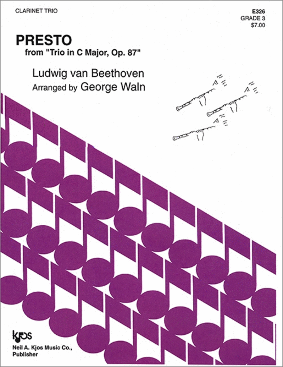 Presto (Finale From Trio Op 87) Clarinet scores gallery preview page 1