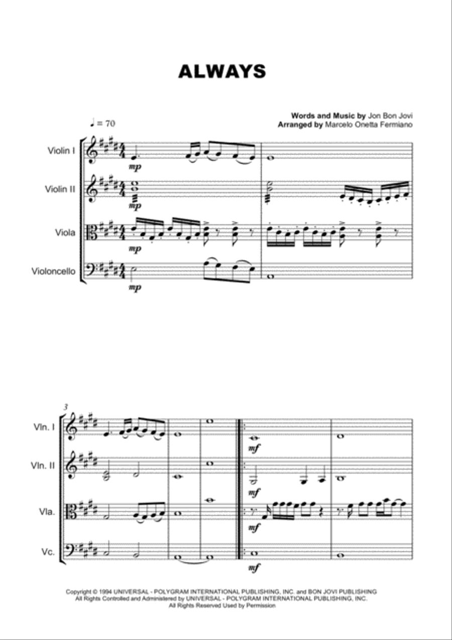 Always String Quartet scores gallery preview page 4