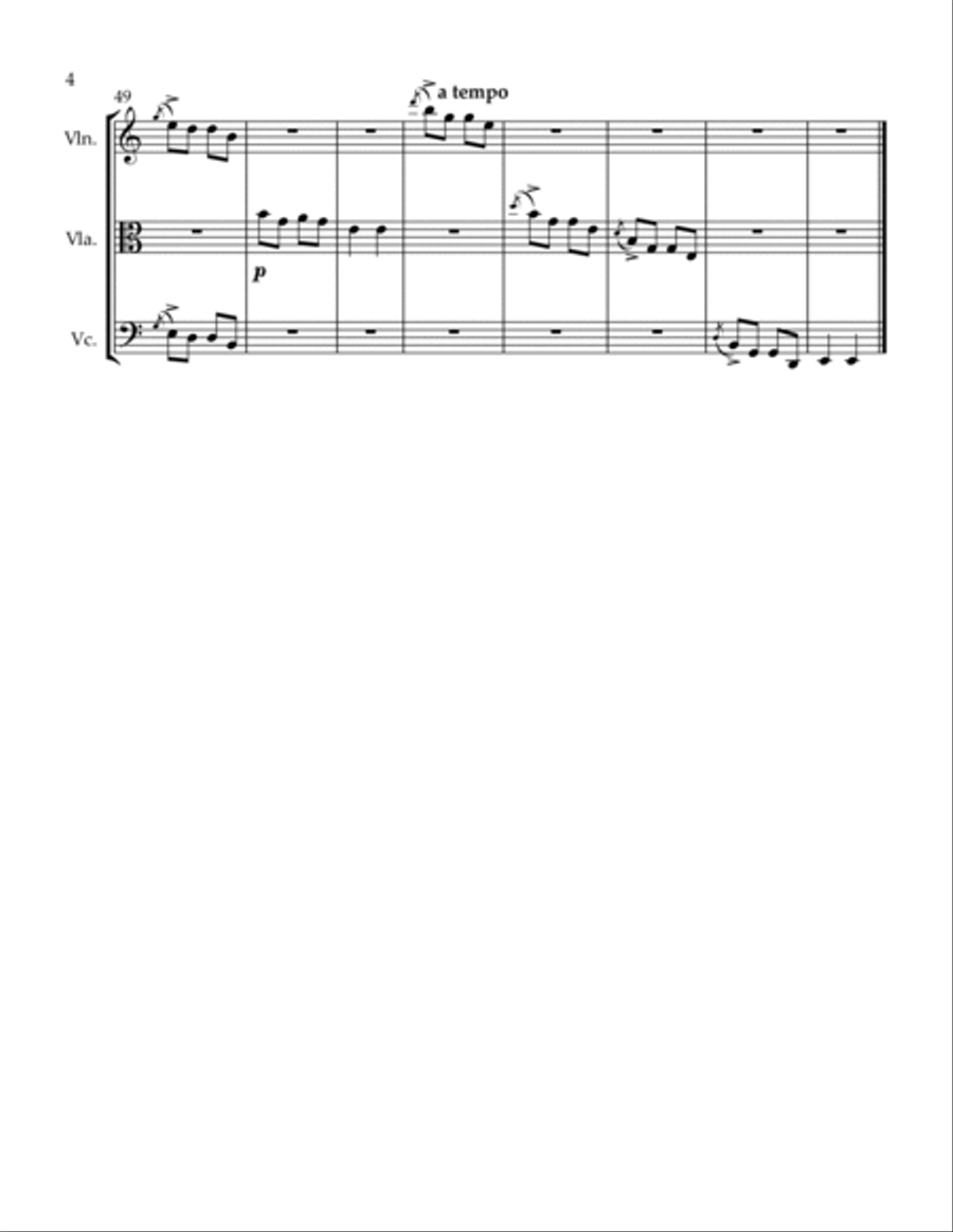 3 Trios Remember Mama Light the Way To My Love Evening Kiss String Trio scores gallery preview page 4