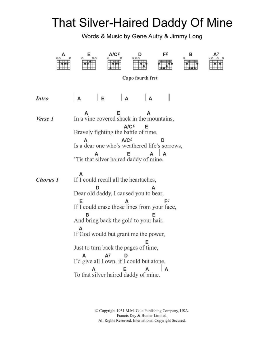 That Silver-Haired Daddy Of Mine Electric Guitar scores gallery preview page 1