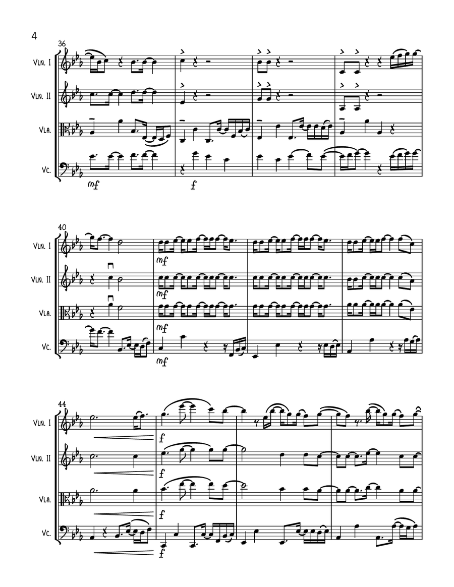 Adore You String Quartet scores gallery preview page 4