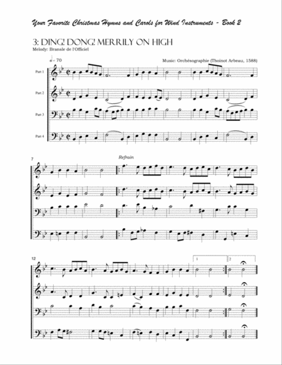 Your Favorite Christmas Hymns and Carols for Wind Instruments Book 2 Concert Band scores gallery preview page 6