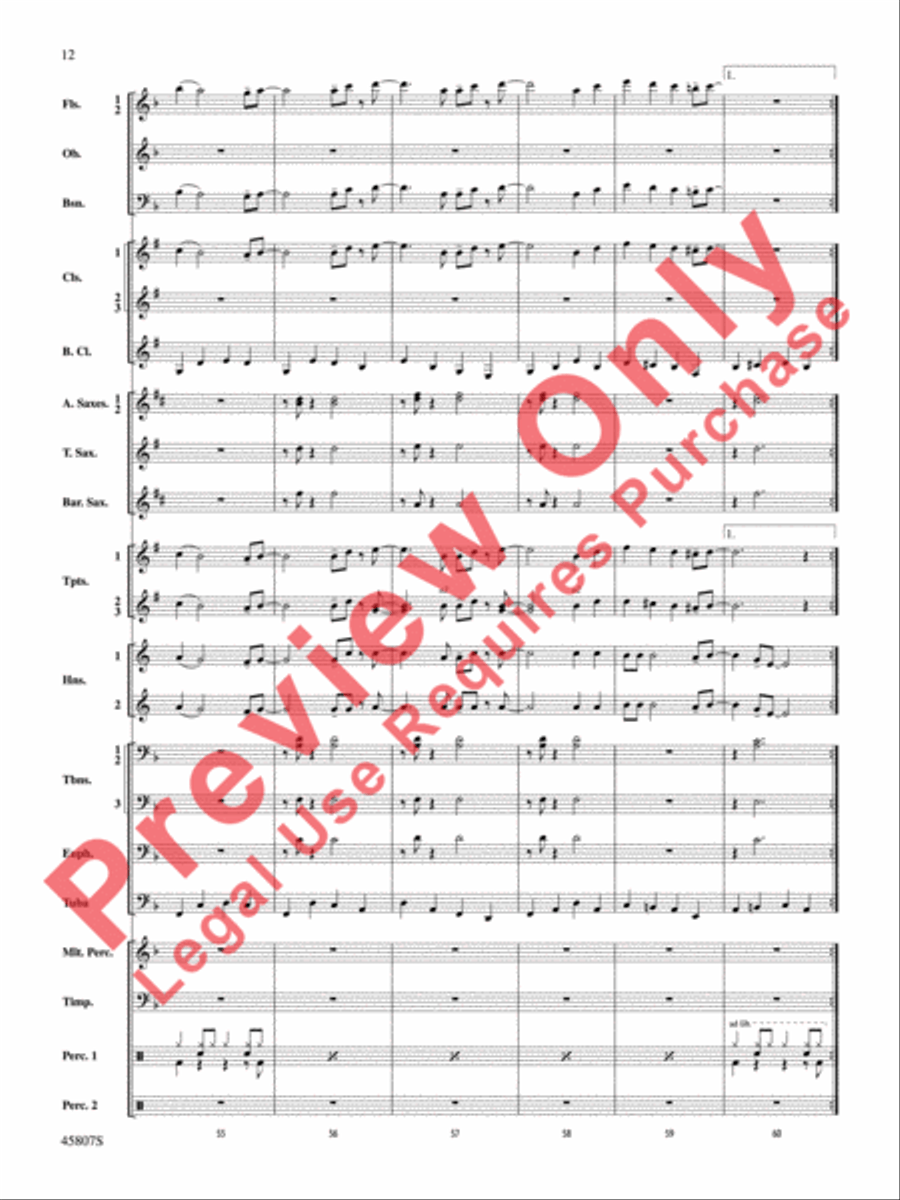 Brahms' Waltz 2 Ways Concert Band scores gallery preview page 13