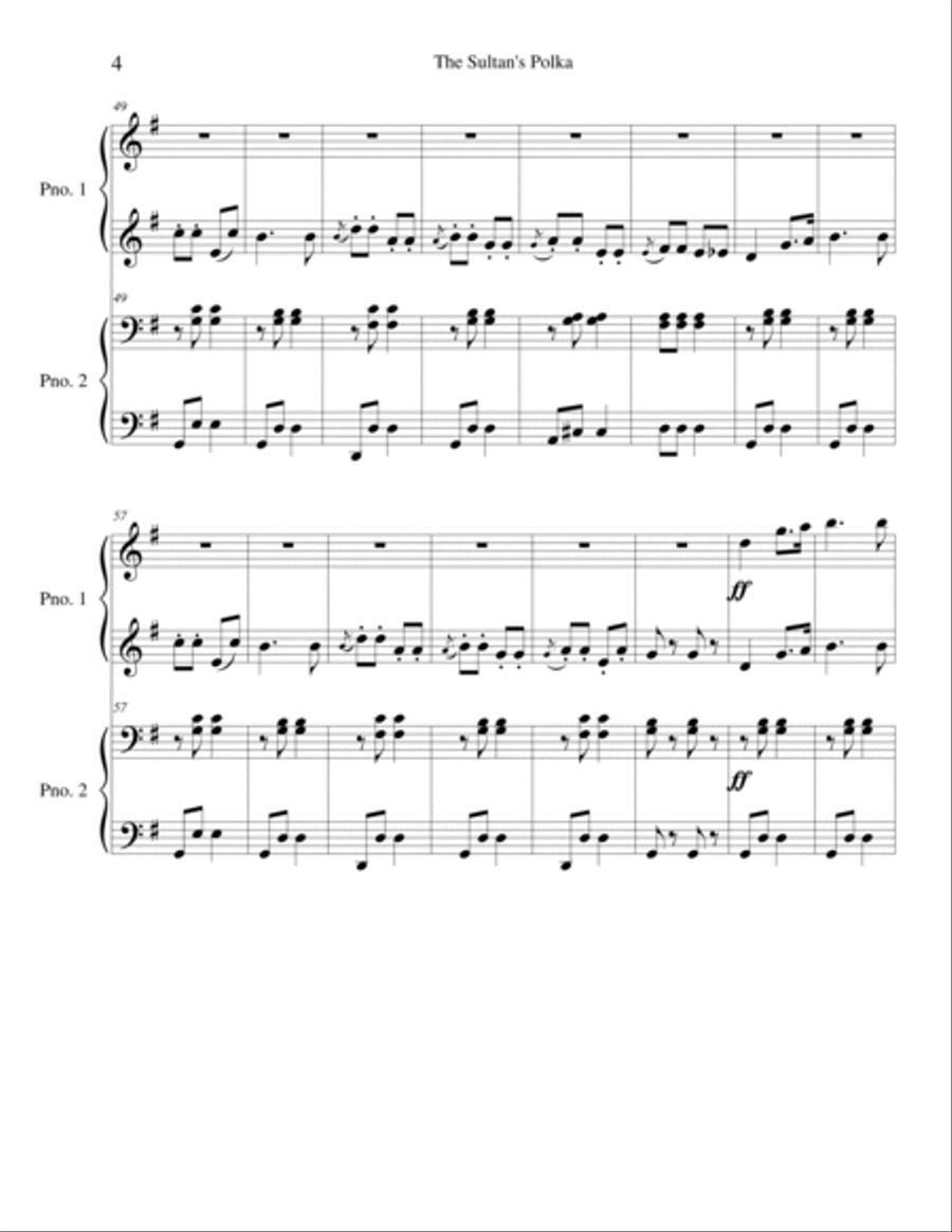 The Sultan's Polka for Piano Duet Piano Solo scores gallery preview page 4