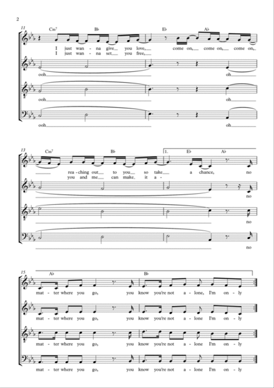 One Call Away 4-Part scores gallery preview page 3