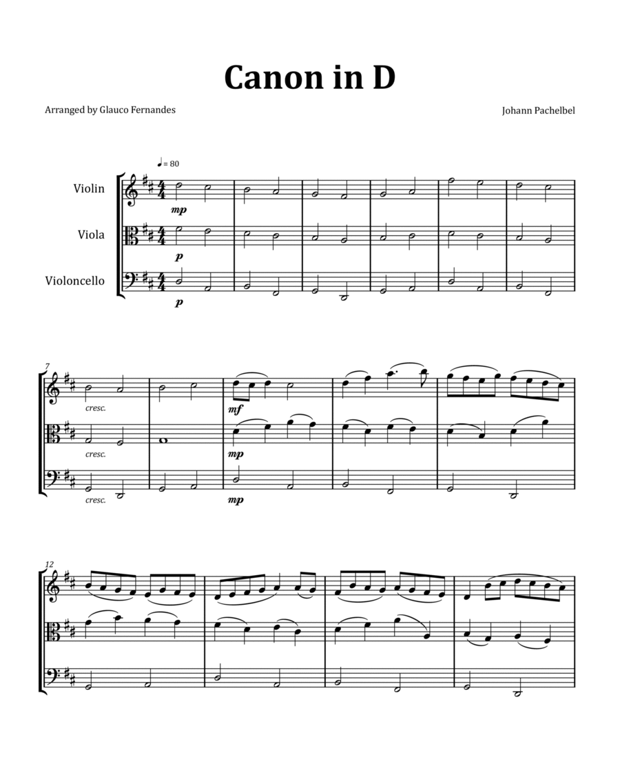 Canon by Pachelbel - String Trio image number null