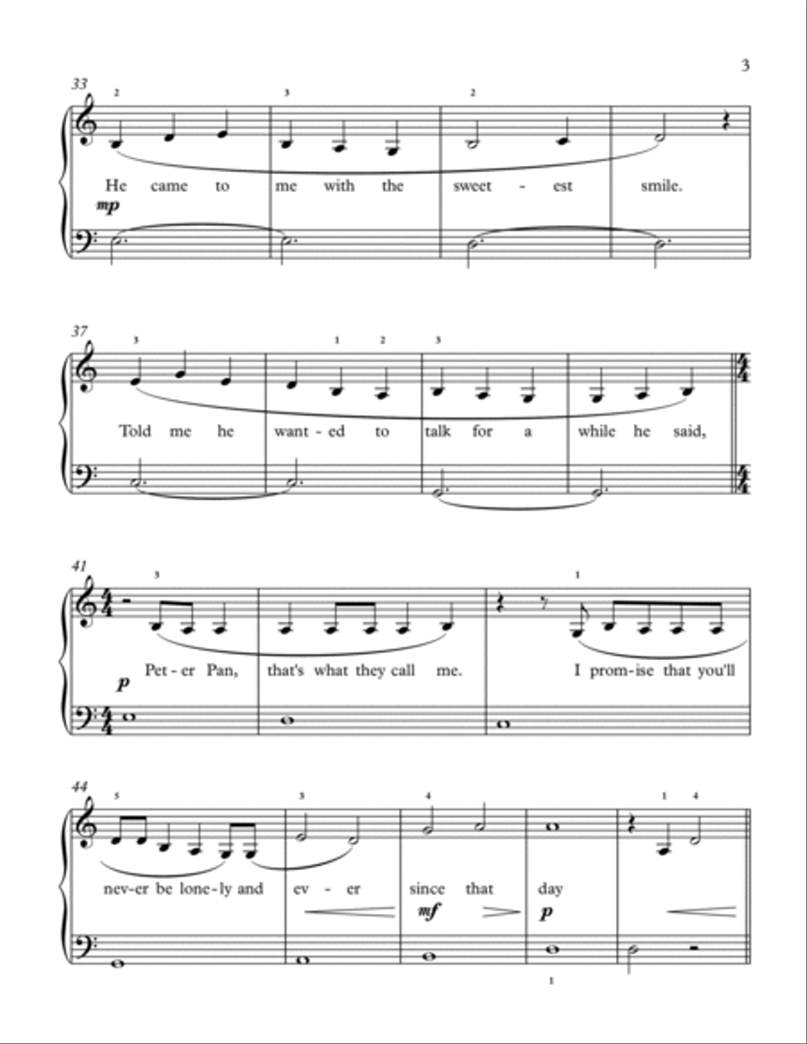 Lost Boy Easy Piano scores gallery preview page 3