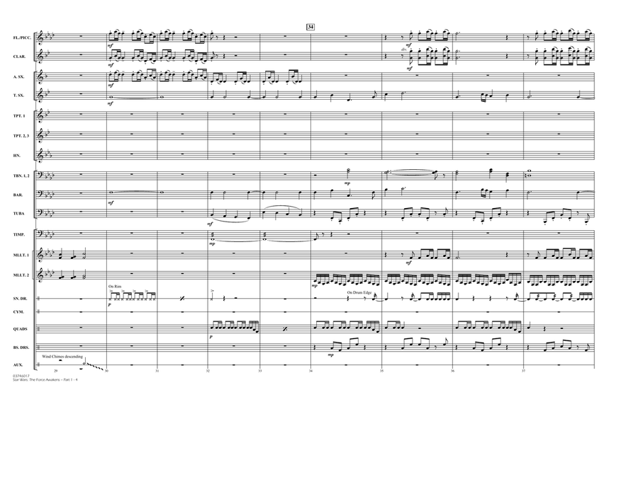 Star Wars: The Force Awakens - Pt 1 - Conductor Score (Full Score) Marching Band scores gallery preview page 4