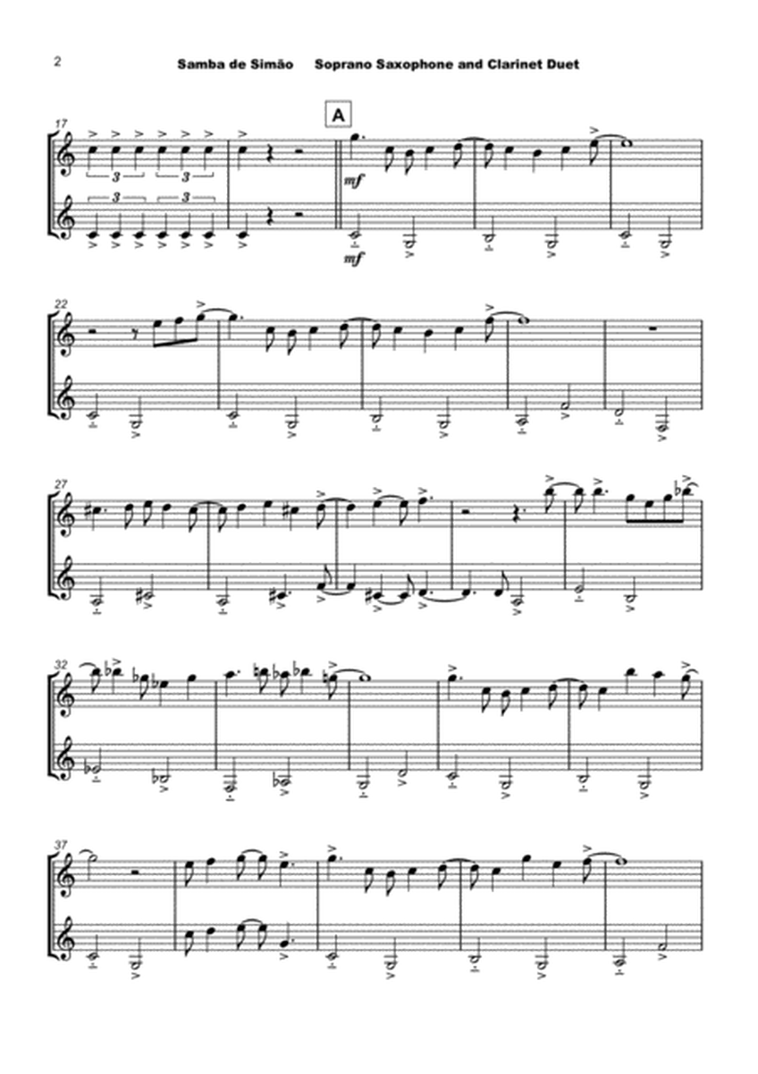 Samba de Simão, for Soprano Saxophone and Clarinet Duet
