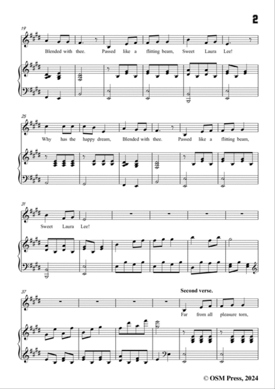 S. Foster-Laura Lee,in E Major Voice scores gallery preview page 3