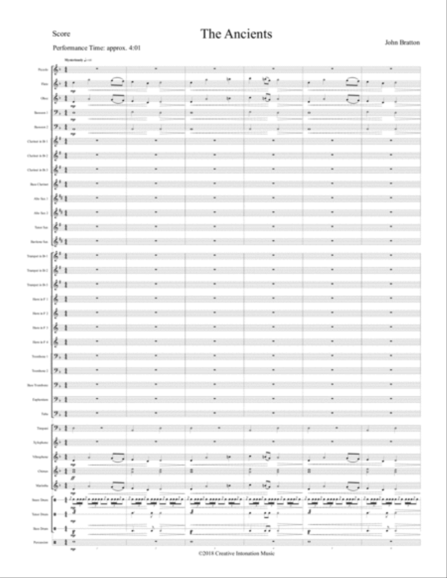 The Ancients Concert Band scores gallery preview page 1