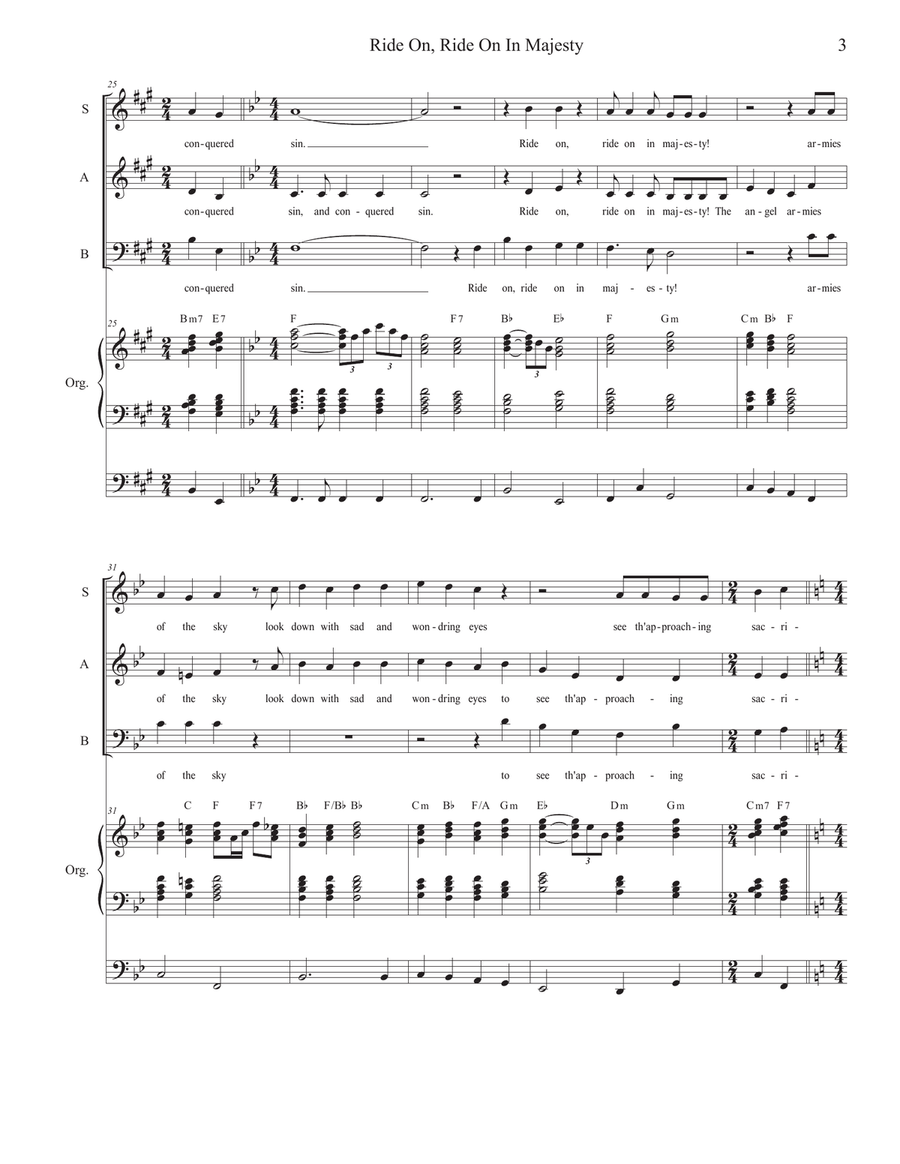 Ride On, Ride On In Majesty (Vocal Trio - (SAB) 3-Part scores gallery preview page 3