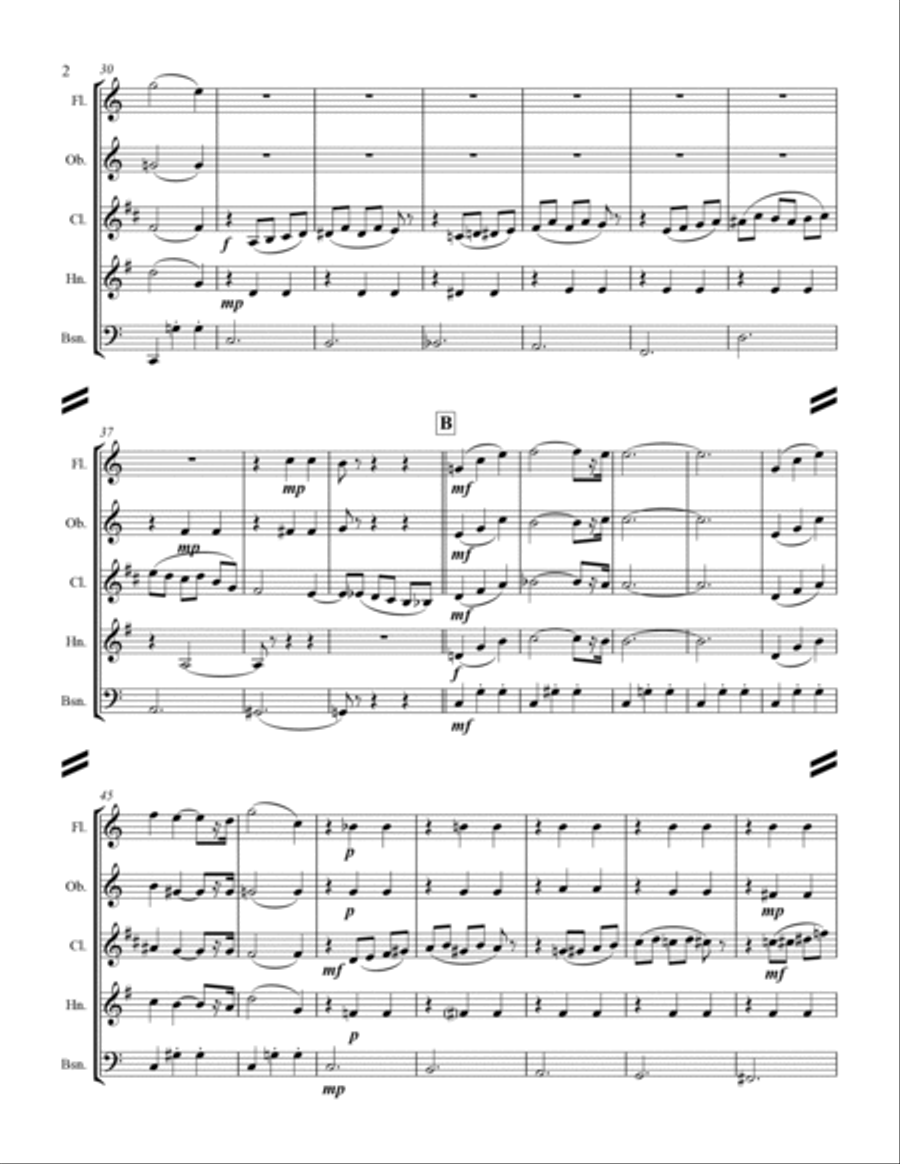 The Nutcracker Suite - 8. Waltz of the Flowers (for Woodwind Quintet) Woodwind Quintet scores gallery preview page 3