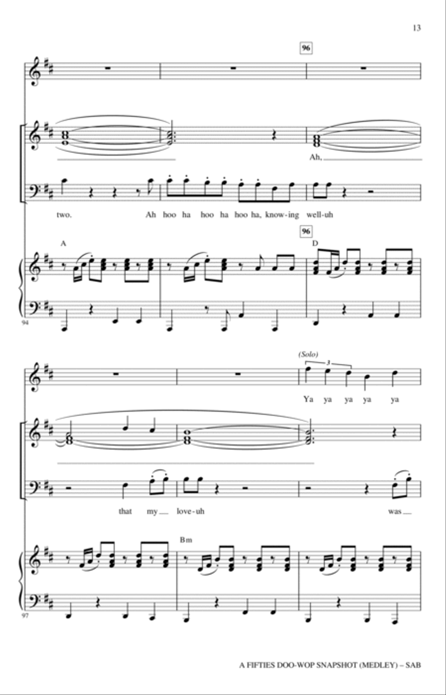 A Fifties Doo-Wop Snapshot (Medley) 3-Part scores gallery preview page 12