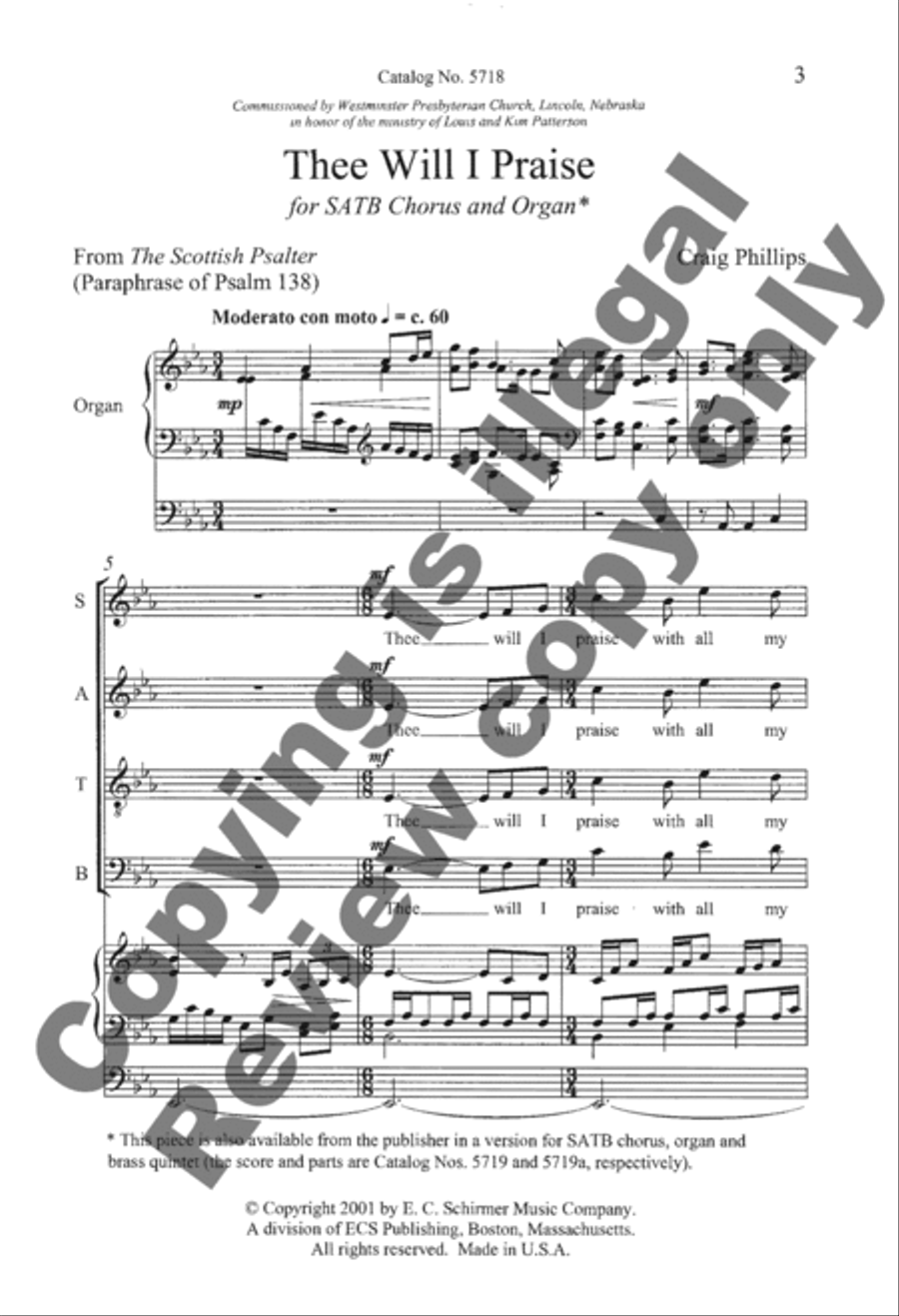 Thee Will I Praise Thee Will I Praise 4-Part scores gallery preview page 16