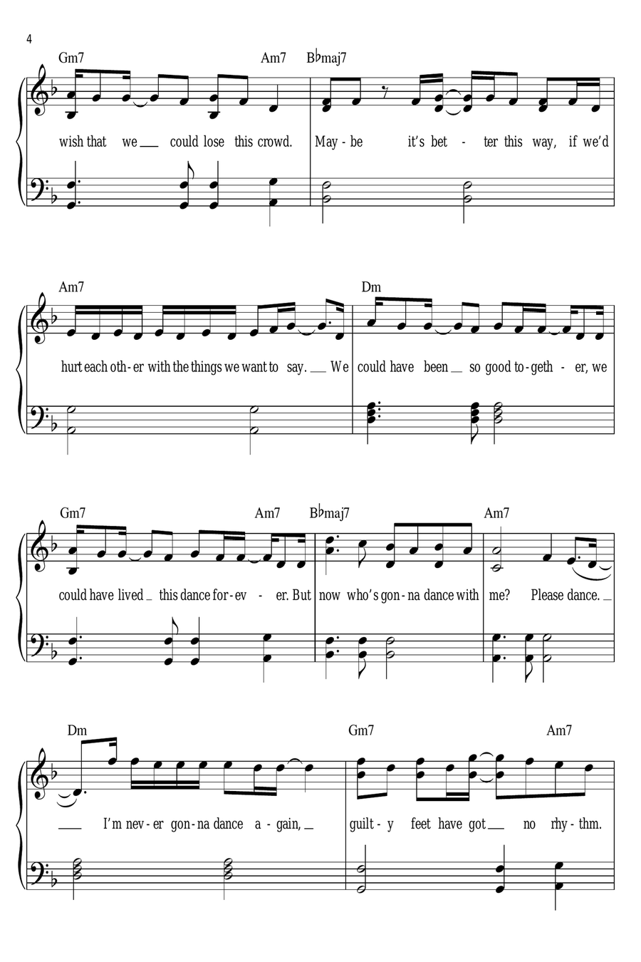 Careless Whisper Easy Piano scores gallery preview page 4