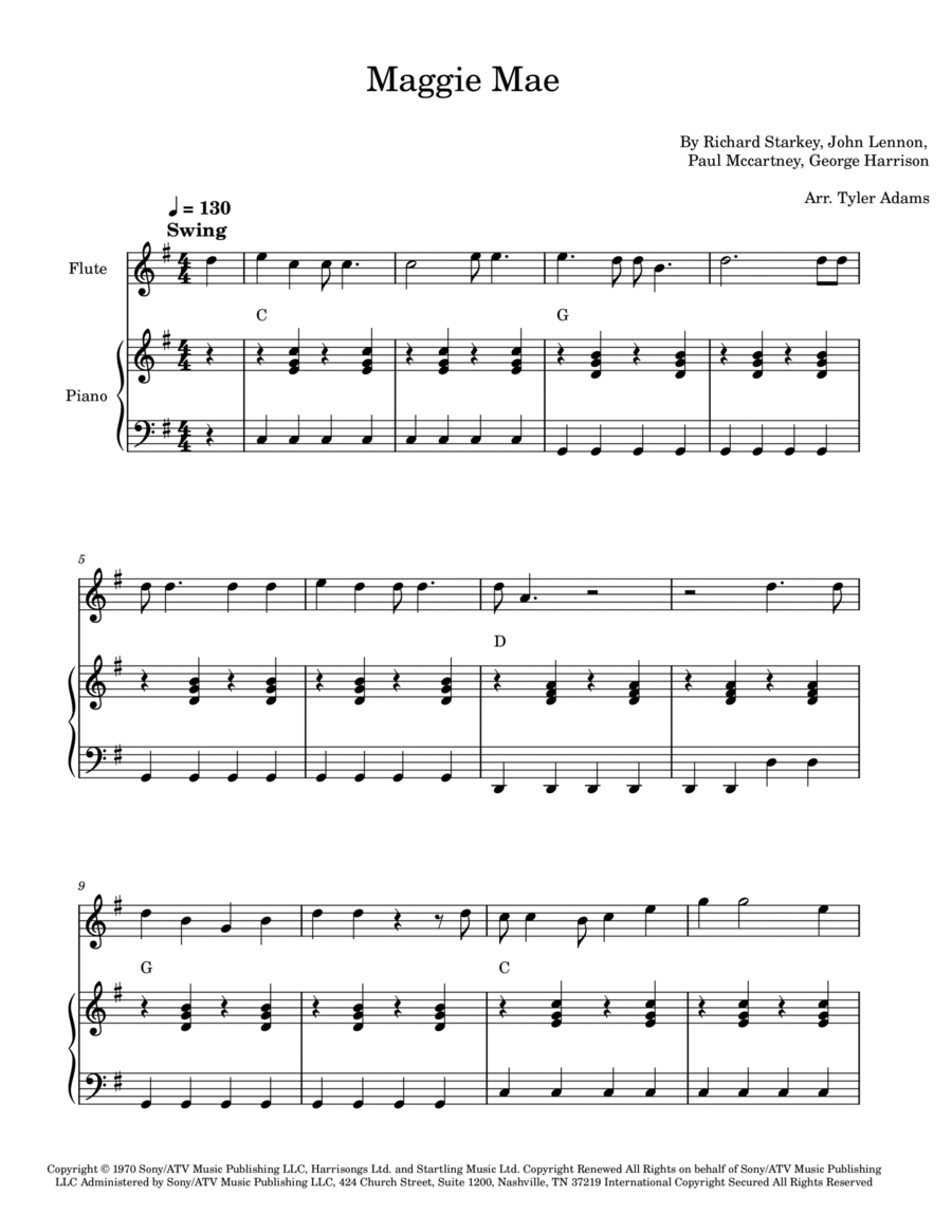 Maggie Mae Flute Solo scores gallery preview page 1
