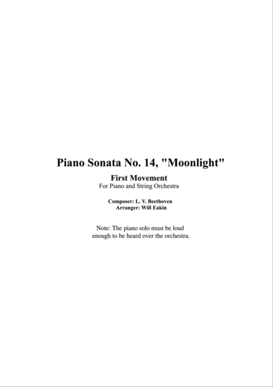 Moonlight Sonata String Orchestra scores gallery preview page 1