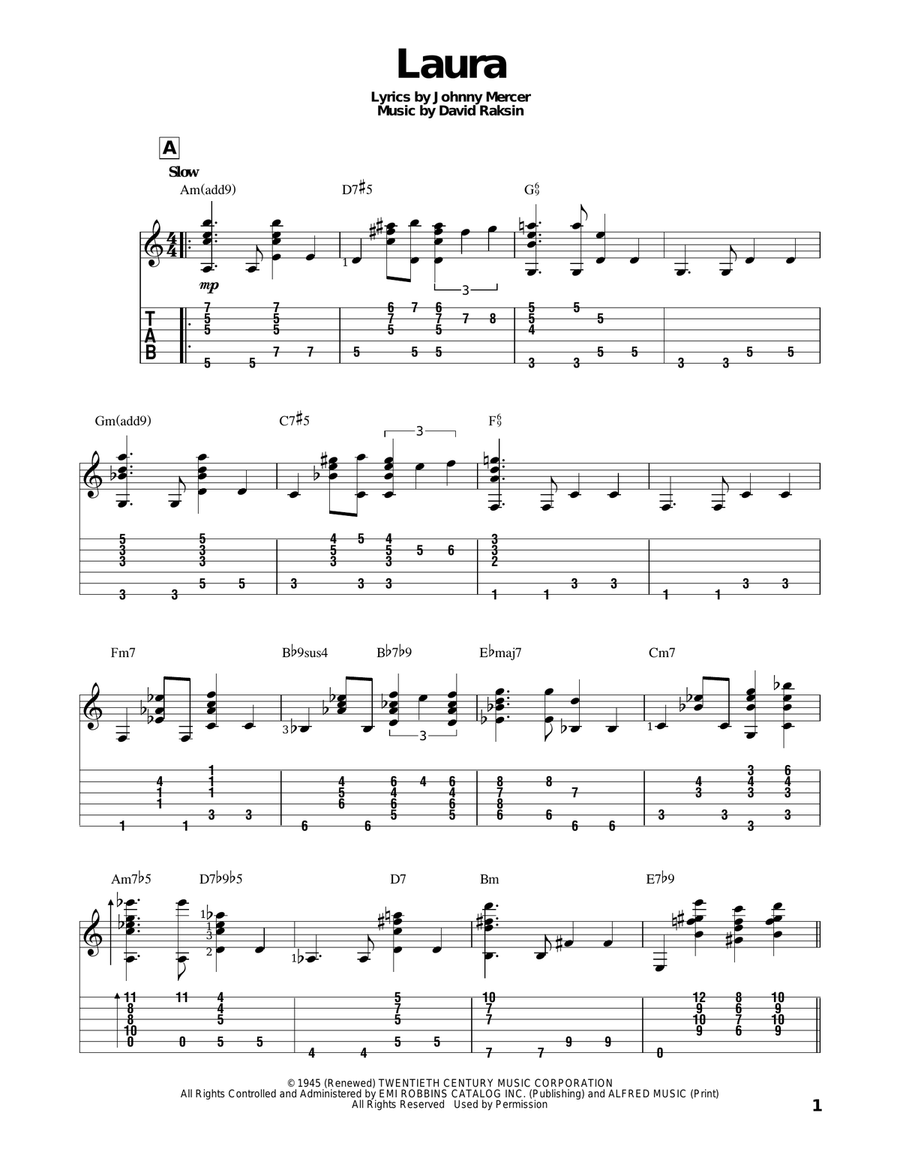 Laura Guitar Solo scores gallery preview page 1