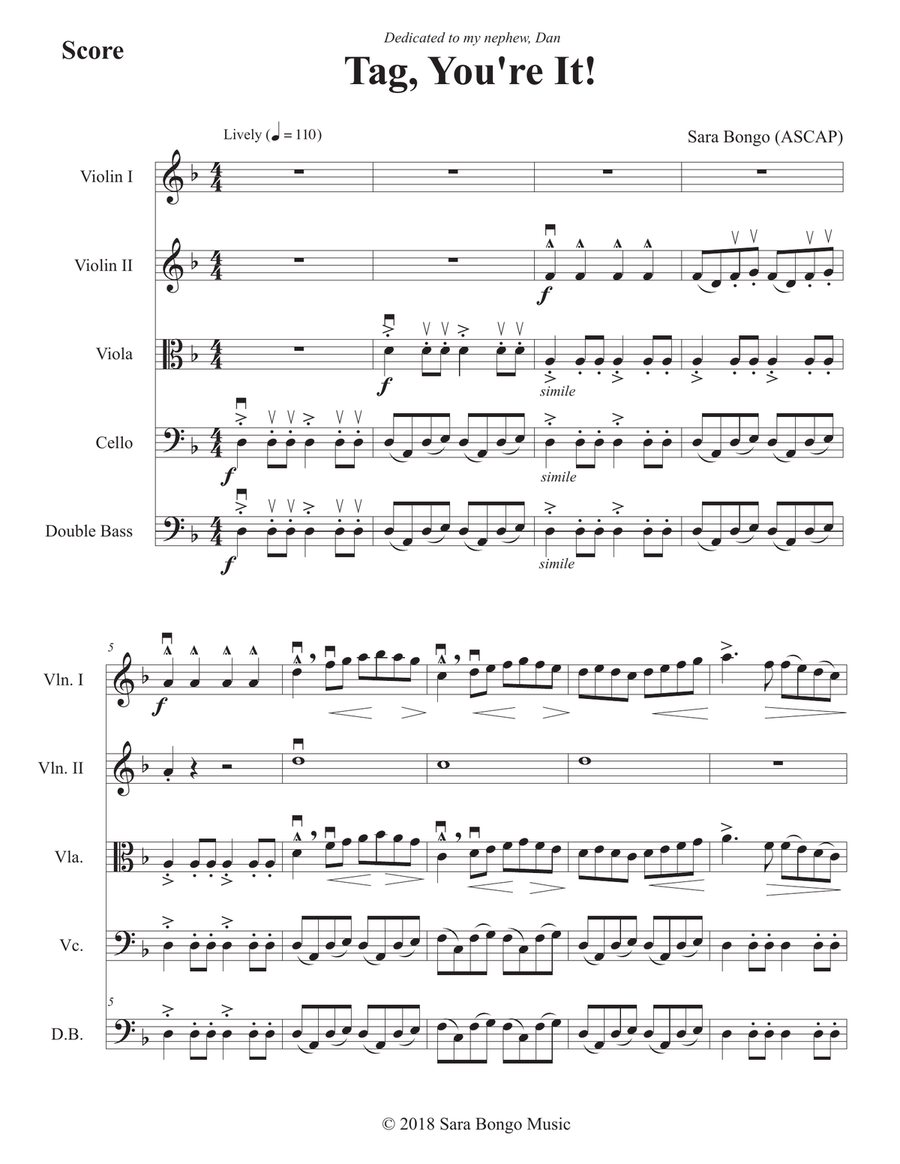 Tag, You're It! String Orchestra scores gallery preview page 2