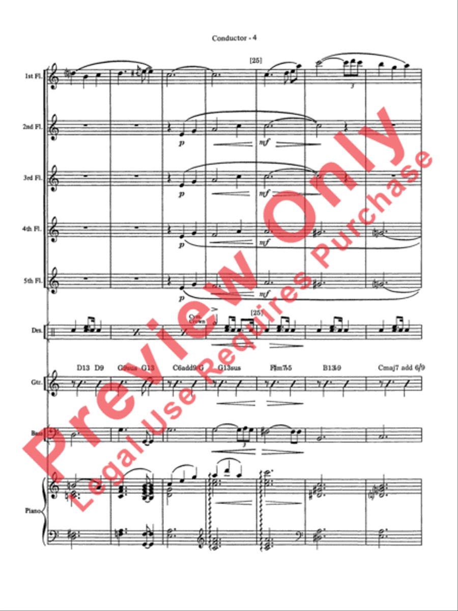 Over the Rainbow Flute Choir scores gallery preview page 5