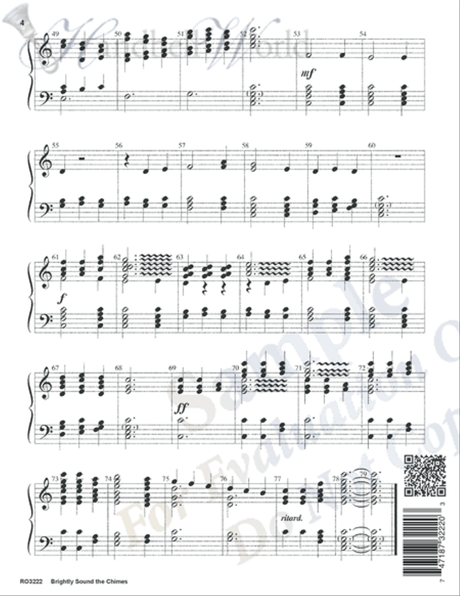 Brightly Sound the Chimes 3-Octaves scores gallery preview page 3