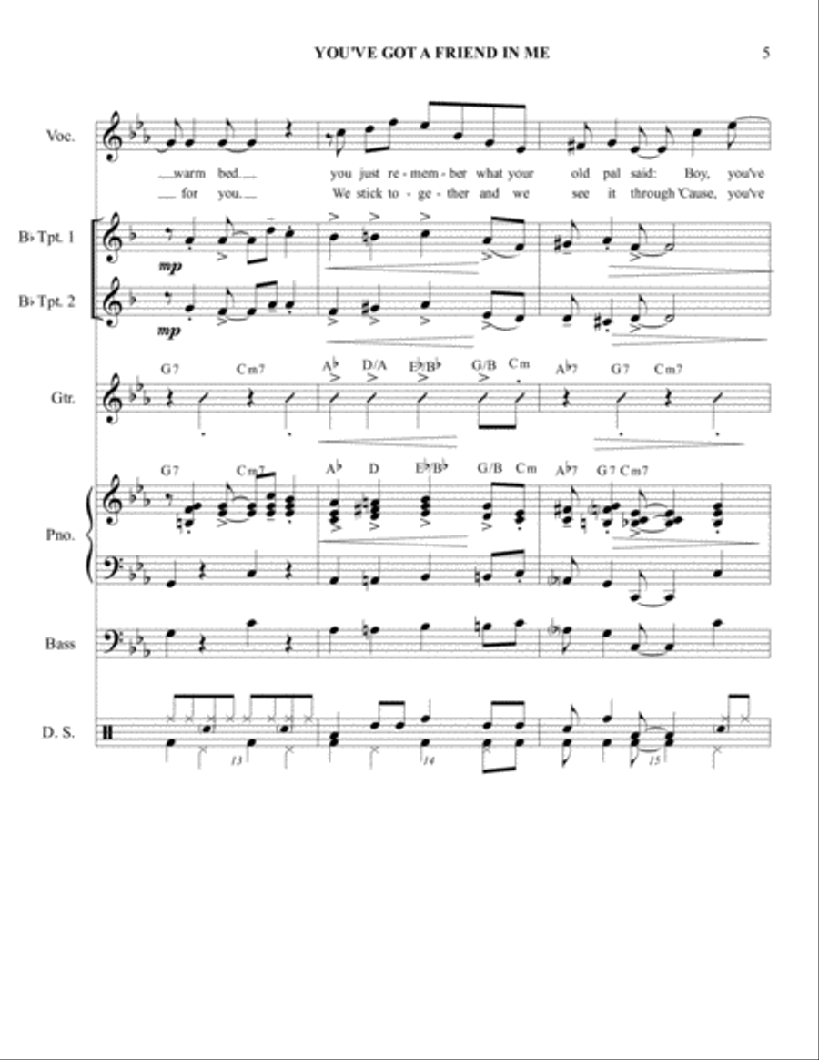You've Got A Friend In Me Piano, Vocal, Guitar scores gallery preview page 5