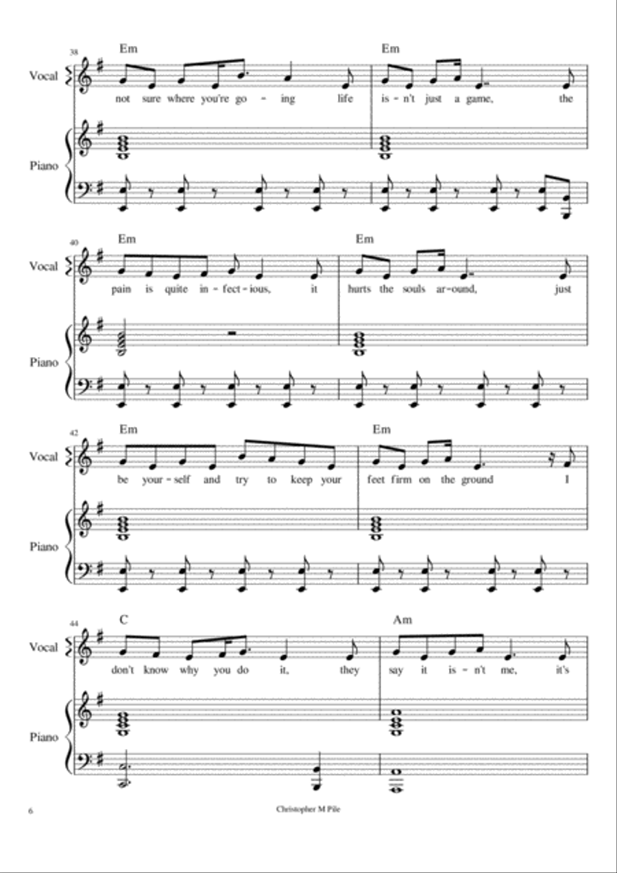 Jealousy Piano, Vocal, Guitar scores gallery preview page 6