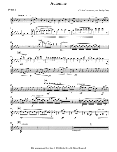 Automne for Flute Choir (Parts)