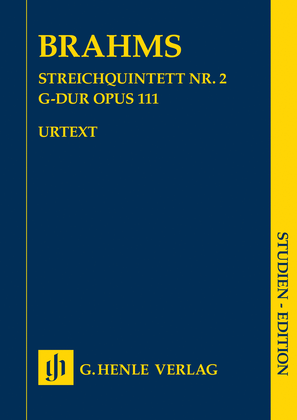 Book cover for String Quintet No. 2, Op. 111 in G Major