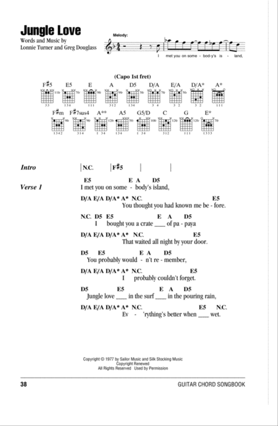Jungle Love Jungle Love Acoustic Guitar scores gallery preview page 1