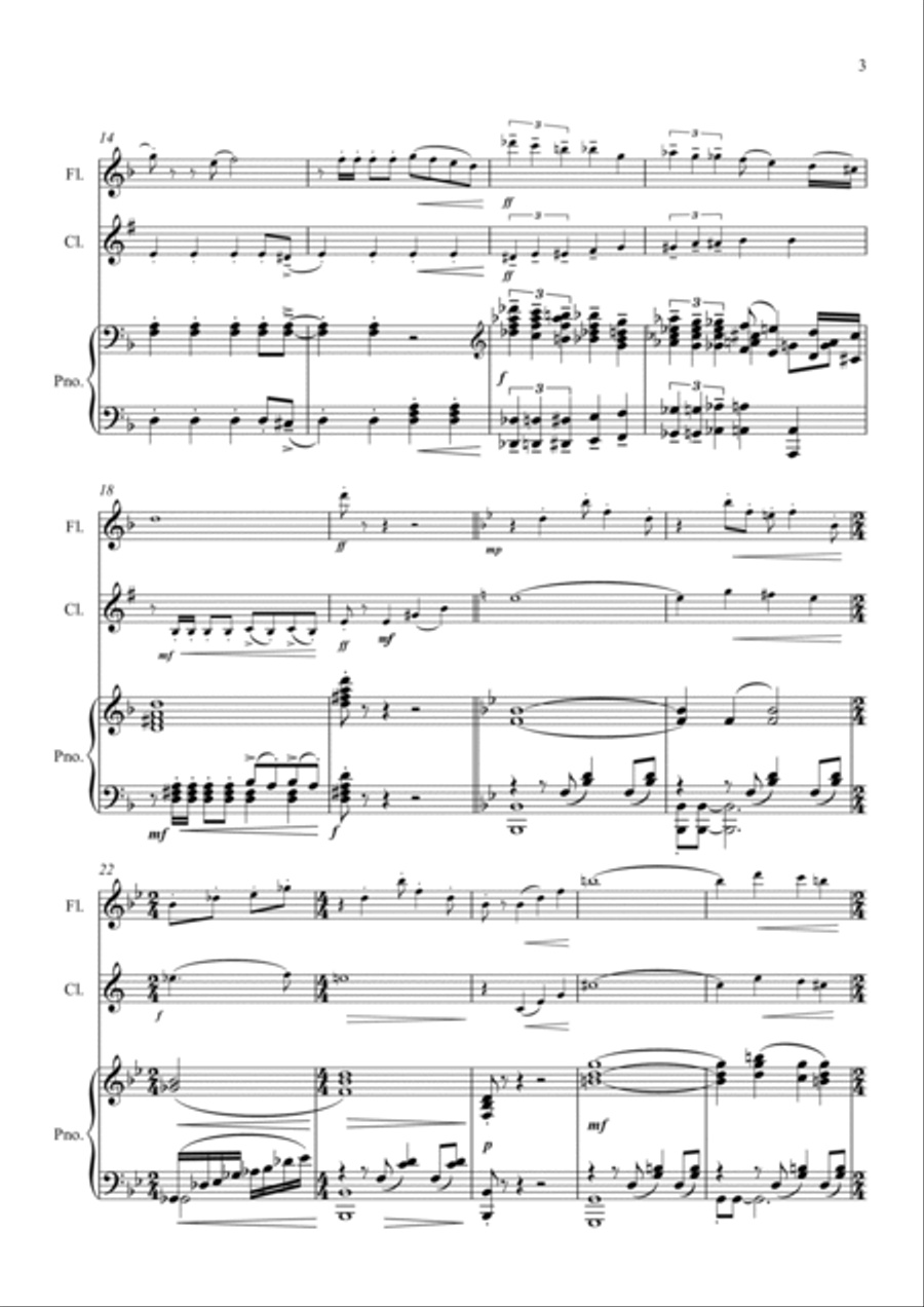 Sparrowhawk Tango. (Flute, Clarinet and Piano Arrangement)