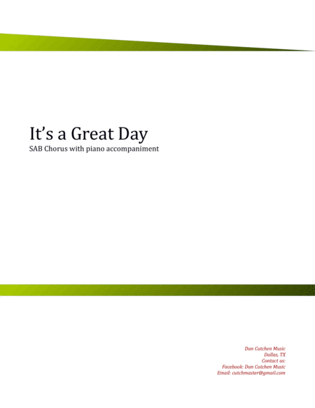 Choral - "It's a Great Day" SAB image number null