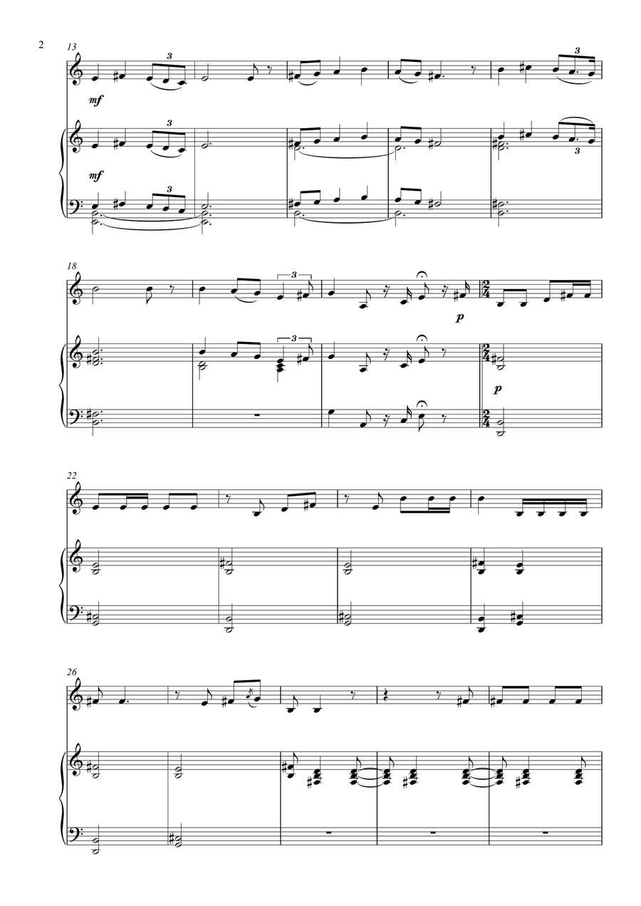 Un Bel Di Vedremo ('One Fine Day') - from Madama Butterfly Chamber Music scores gallery preview page 2