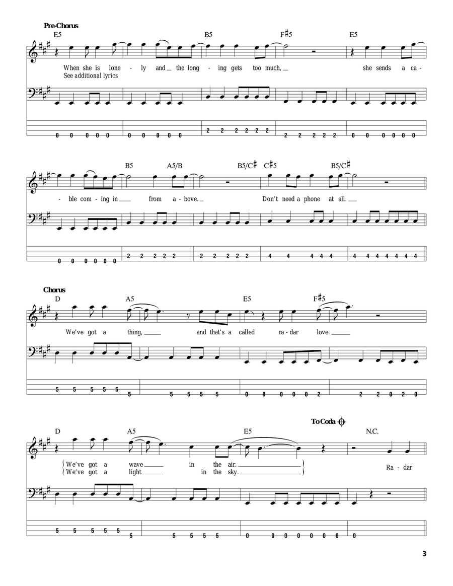 Radar Love Acoustic Guitar scores gallery preview page 3