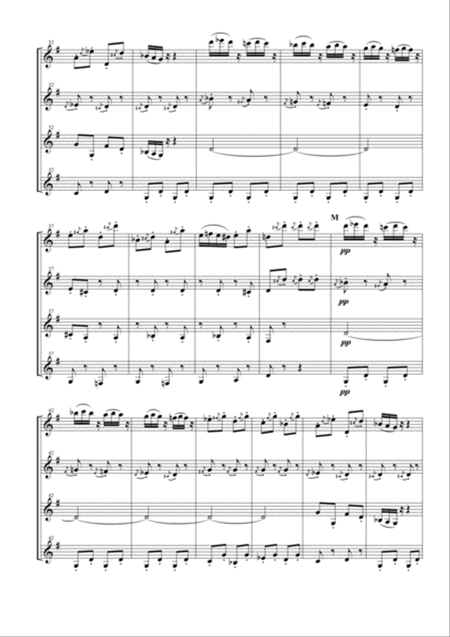 Finale from Dance of the Hours for Clarinet Quartet Clarinet Quartet scores gallery preview page 3