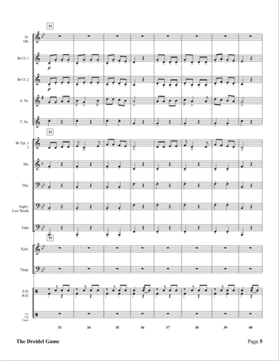 The Dreidel Game Concert Band scores gallery preview page 6