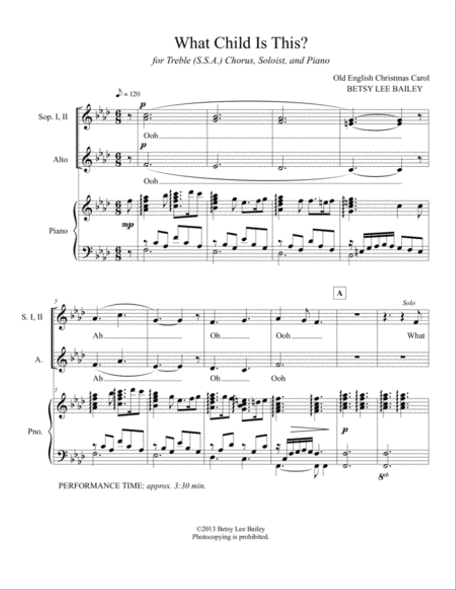 What Child Is This? - SSA SSA scores gallery preview page 2