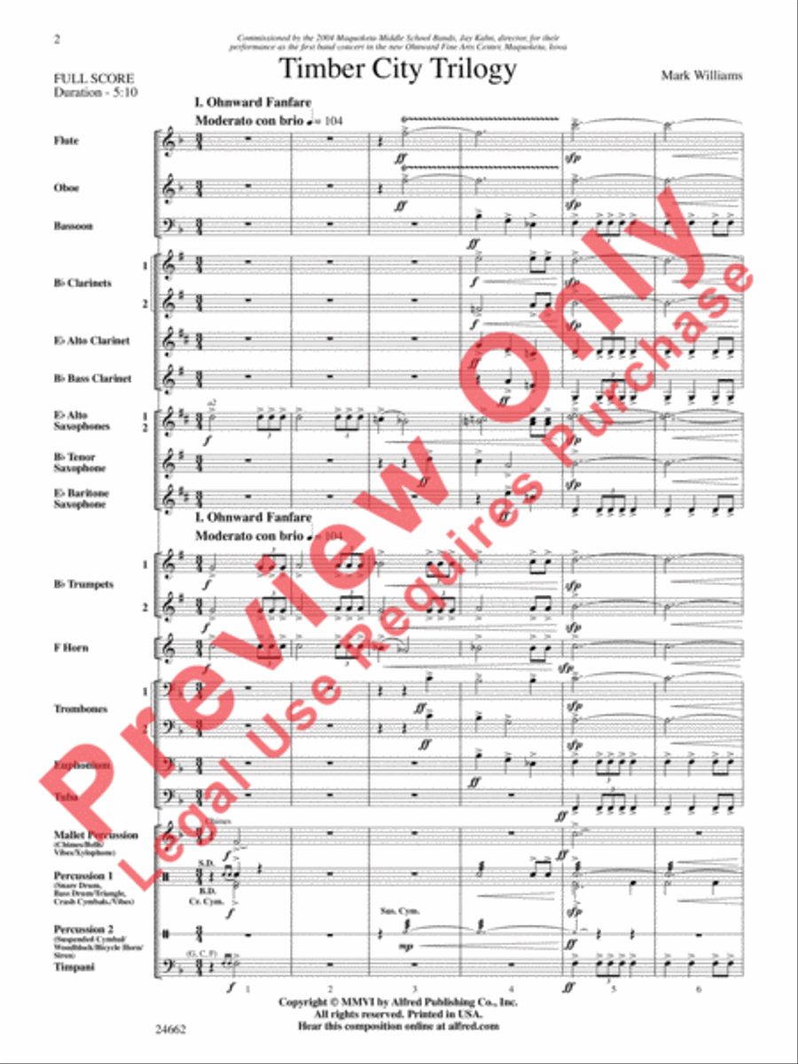Timber City Trilogy Concert Band scores gallery preview page 3