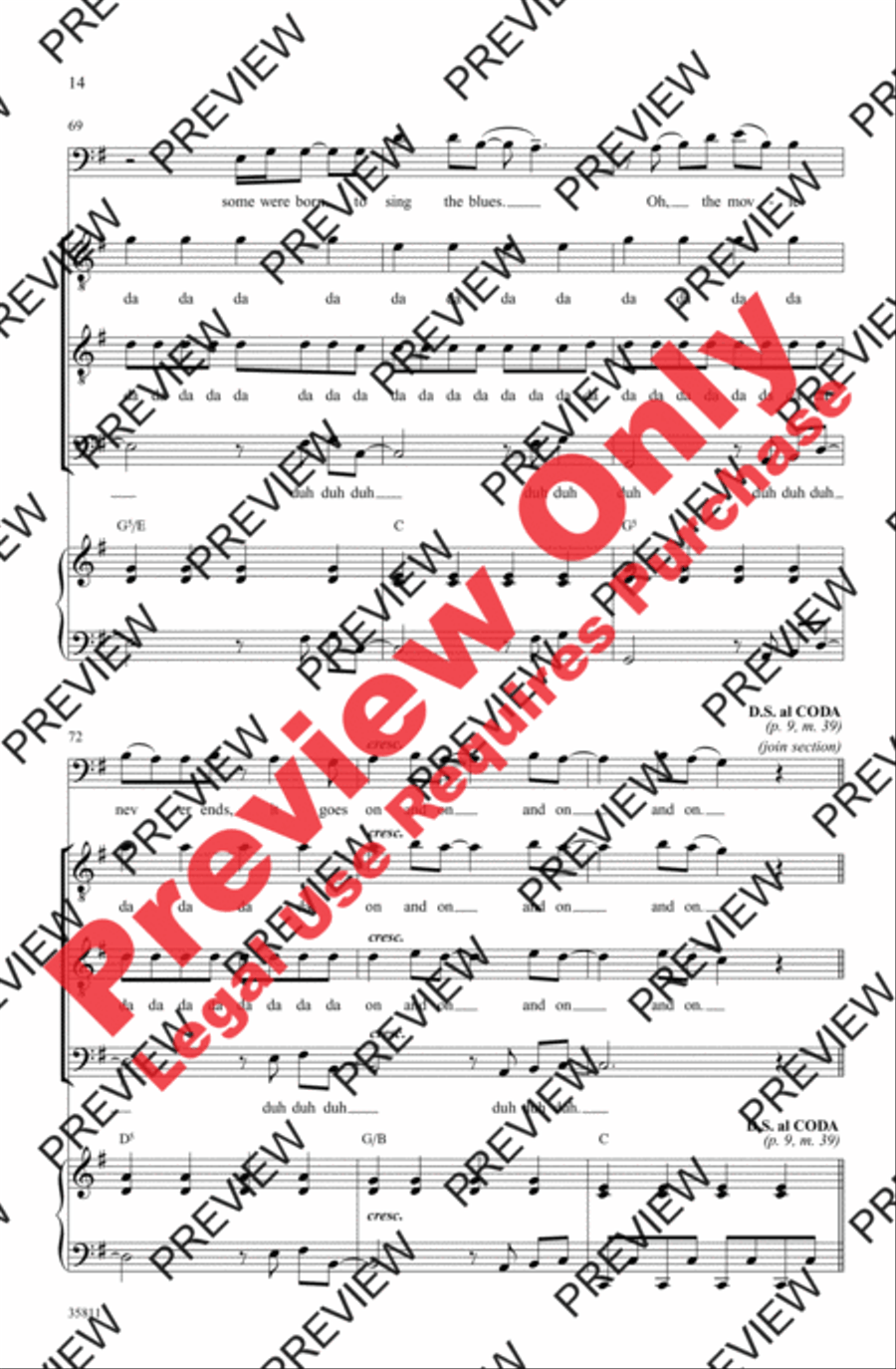 Don't Stop Believin' Men's Choir scores gallery preview page 14