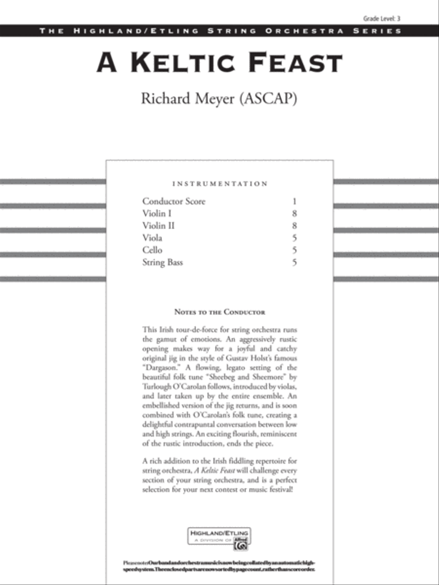 A Keltic Feast: Score A Keltic Feast: Score String Orchestra scores gallery preview page 1