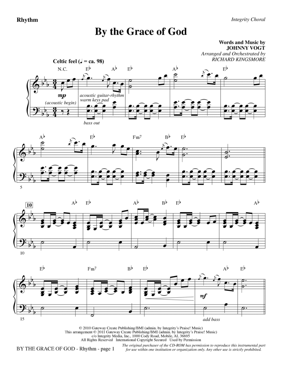 By The Grace Of God - Rhythm Choir scores gallery preview page 1