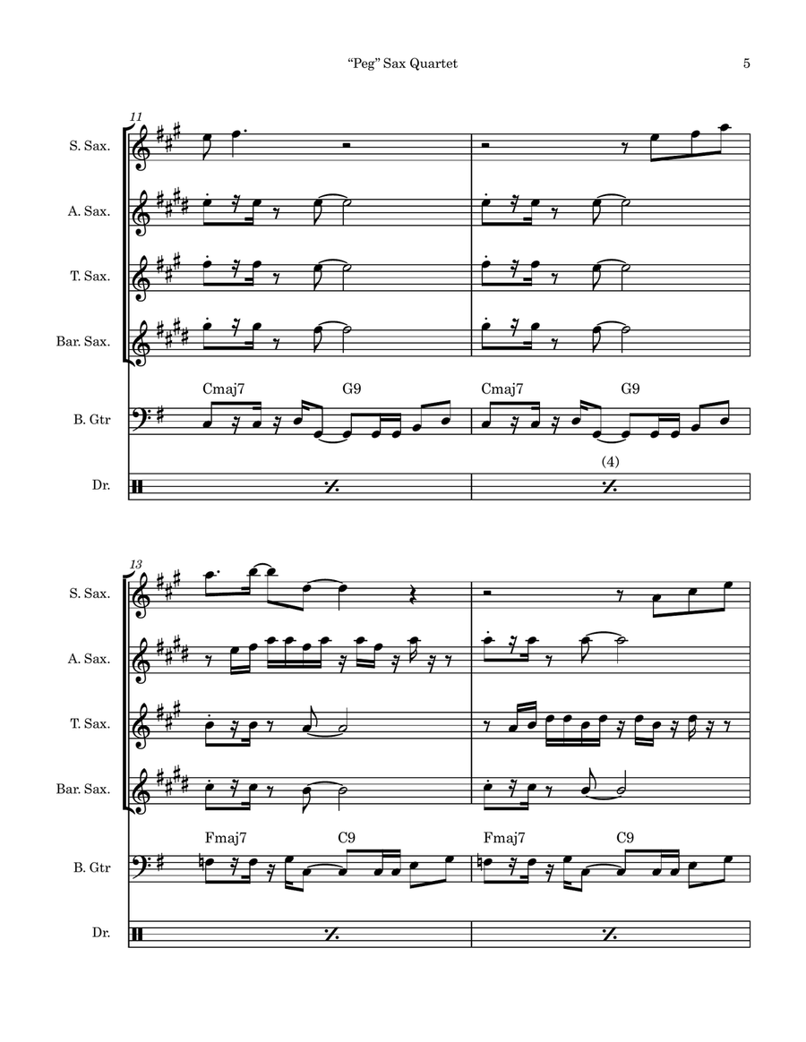 Peg Saxophone Quartet scores gallery preview page 5