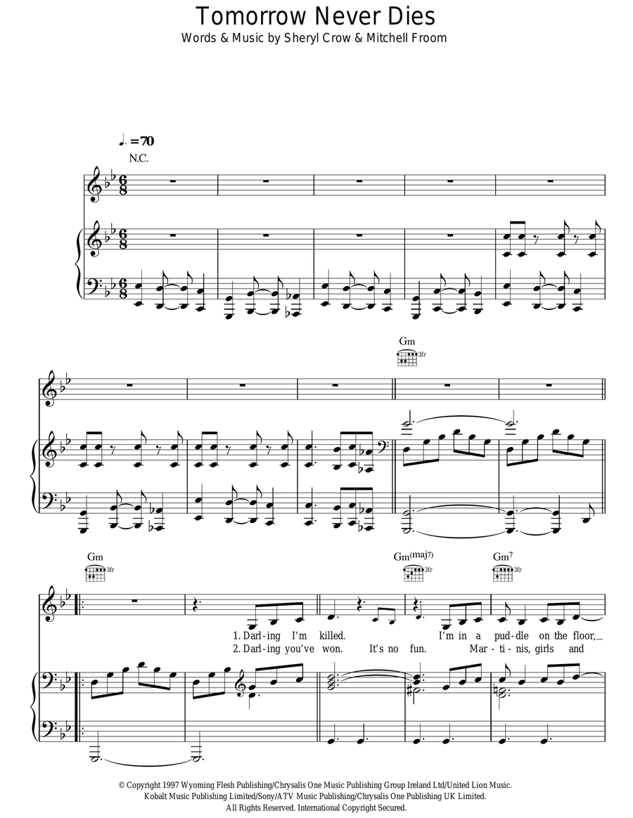 Tomorrow Never Dies Guitar scores gallery preview page 1