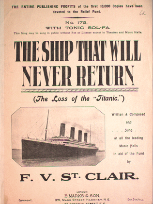 The Ship That Will Never Return. (The Lost of the "Titanic")
